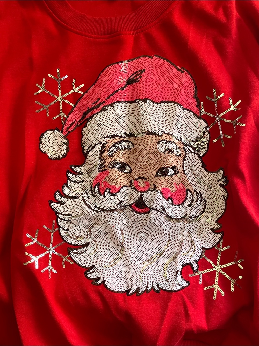 Simply Southern Red Santa Sequin Crewneck Sweater - Picture 4 of 4